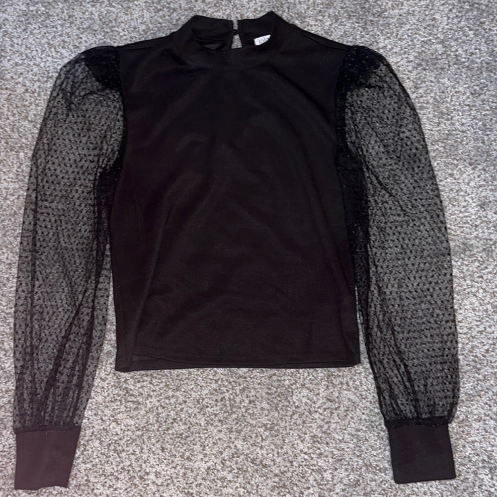 Black sheer sleeve shirt
